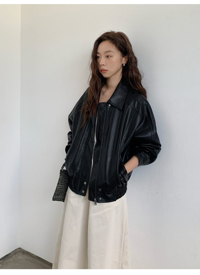 THE MIND高级感PU皮衣夹克2025秋新款韩版时尚小个子外套女A9079详情28