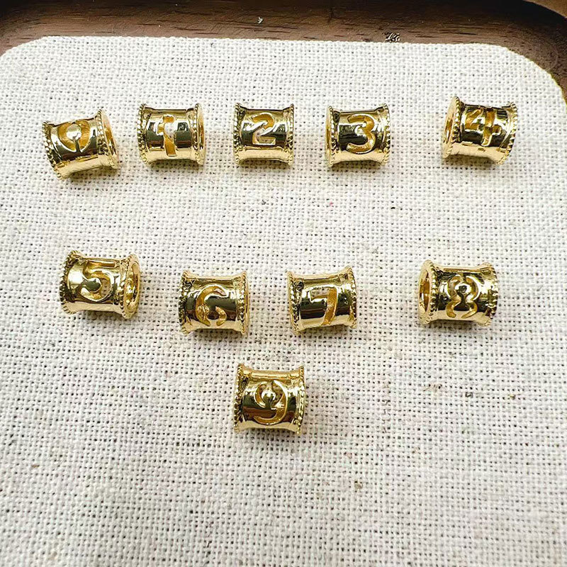 Copper-plated real gold, small waist, digital heart, beaded and decorated, bucket beads, tube beads, DIY bracelet, necklace, beaded arrangement and beaded transportation pic 1