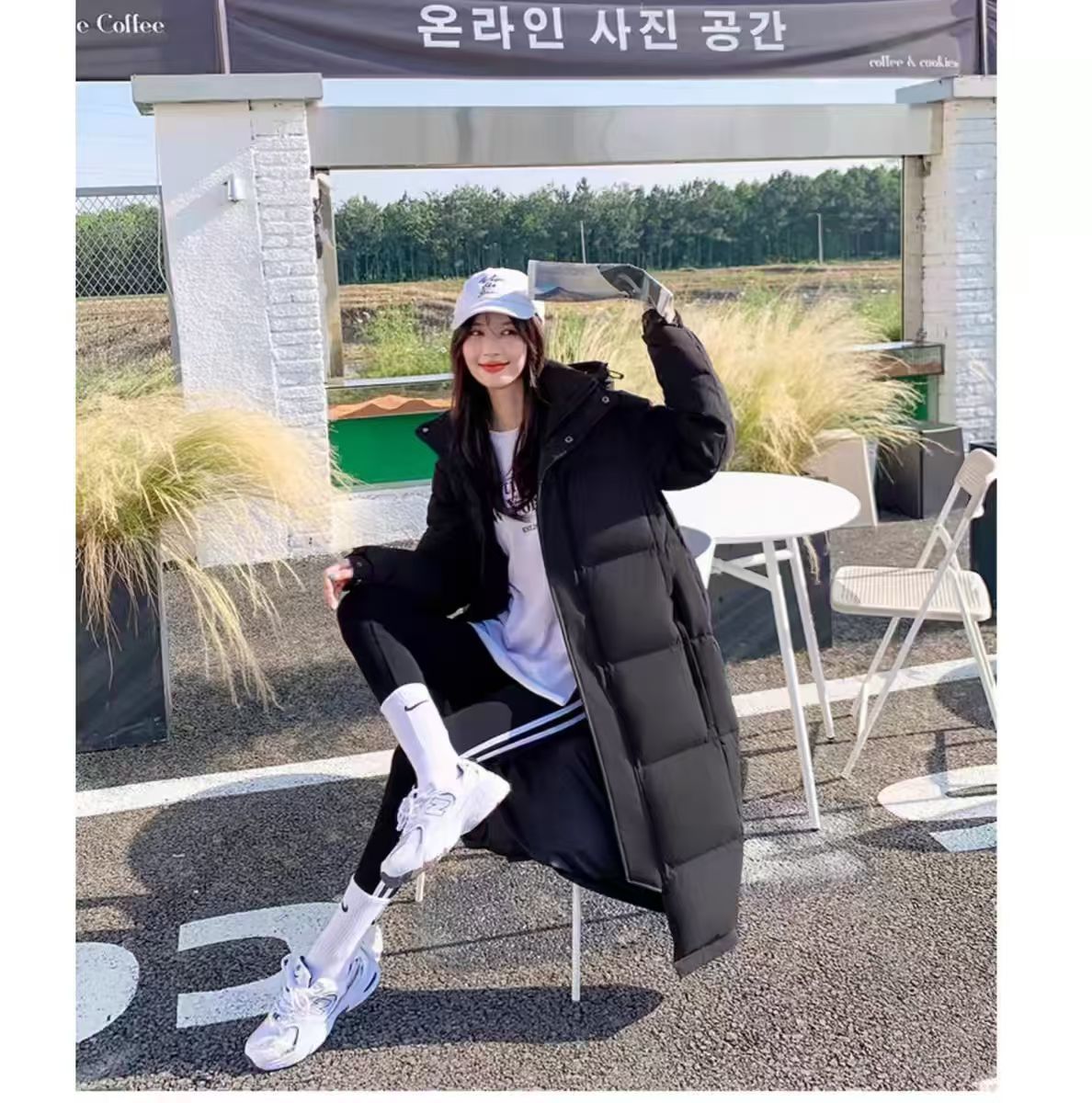 2025新款羽绒服女中长款中戏羽绒服长款过膝加厚白鸭绒羽绒衣外套详情3