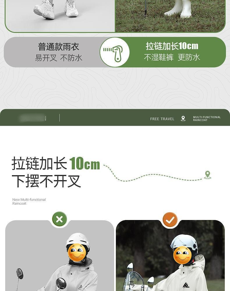 雨衣风衣大褂摩托车电瓶车雨披加长加大防暴雨防水一件代发批发详情6