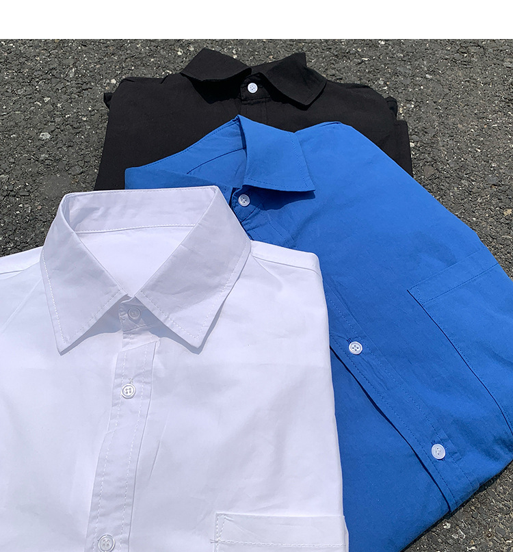 简恒薄款纯棉纯色衬衫男士长袖宽松防晒外套秋季痞帅日系休闲衬衣 pic 42