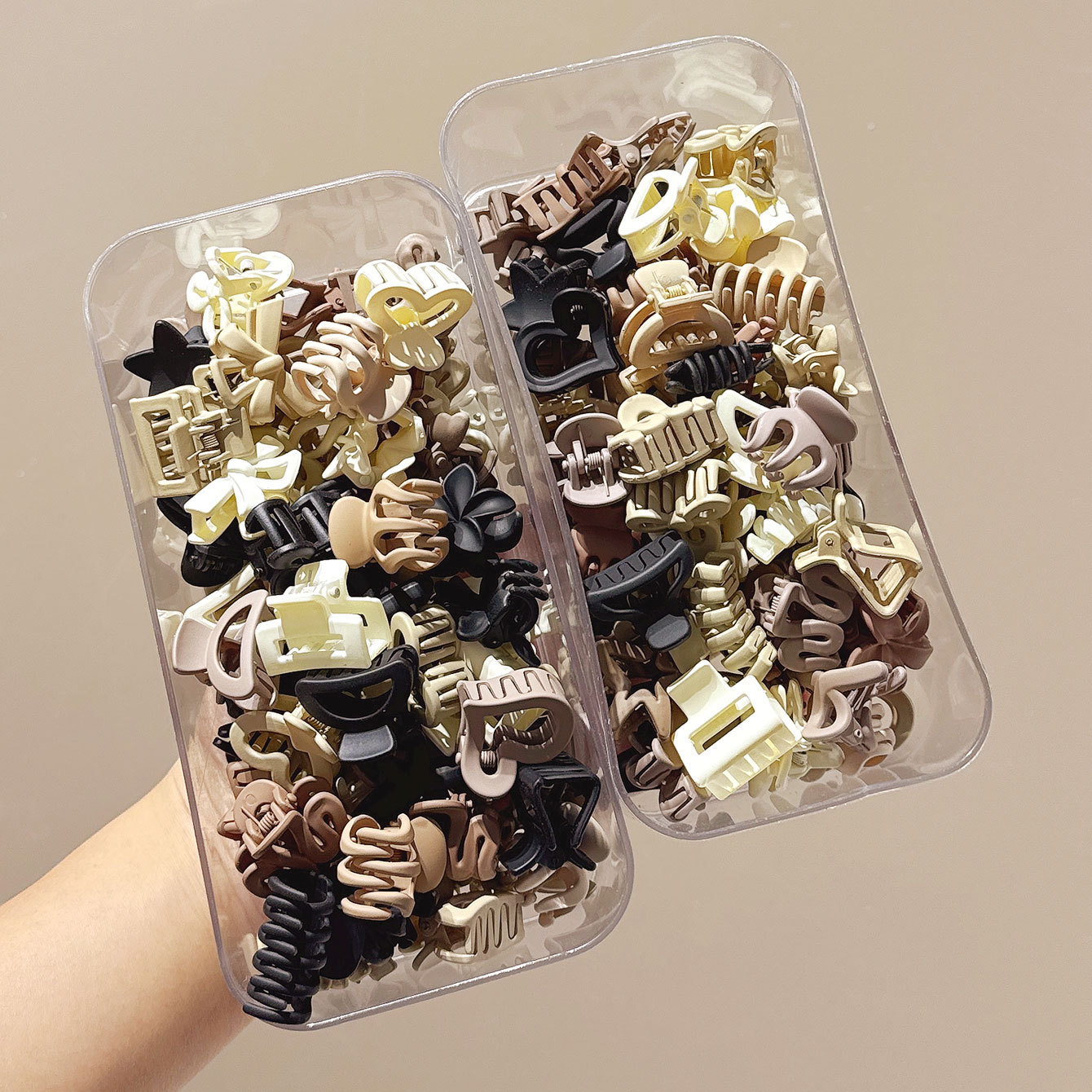 跨境咖色系迷你小夹子多款式随机组合发饰发卡10 20 30件装饰品搭配详情5
