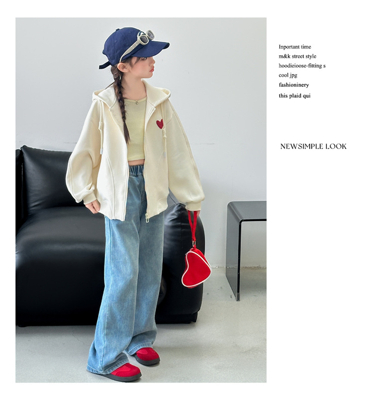 女童春秋款韩版休闲连帽卫衣外套中大童初中生洋气时尚儿童春装潮详情25