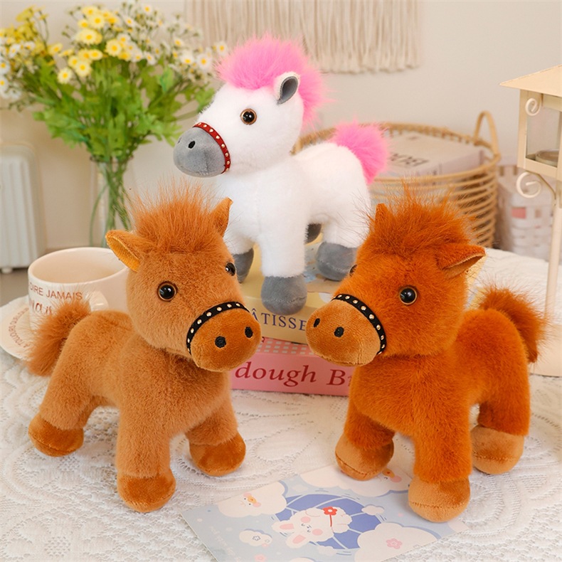 可旋转仿真小马可爱小马玩偶公仔毛绒玩具国潮玩具马年吉祥物娃娃女孩礼物详情17