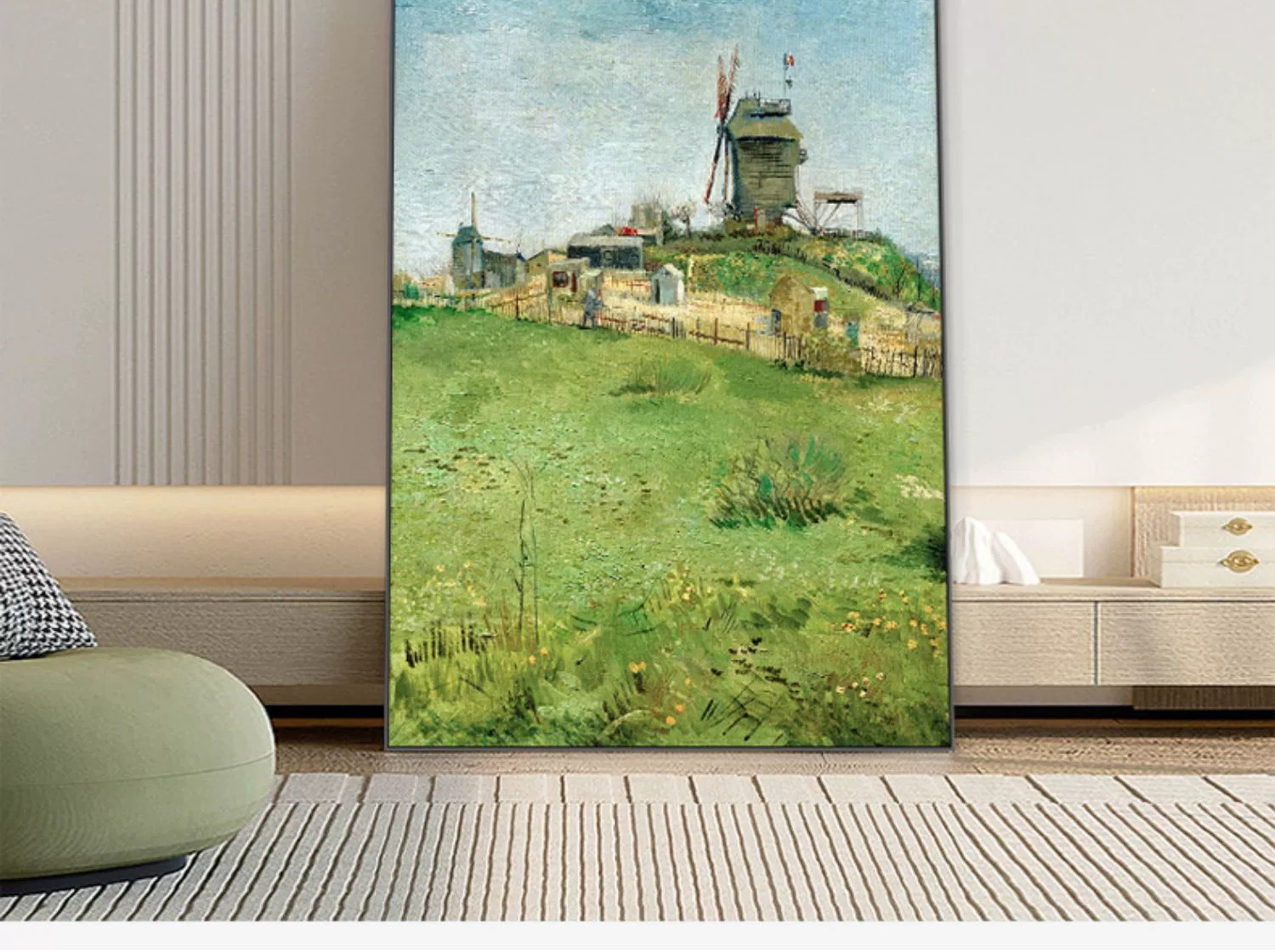 莫奈装饰画油画玄关挂画高级感走廊过道画壁画世界名画客厅落地画详情13