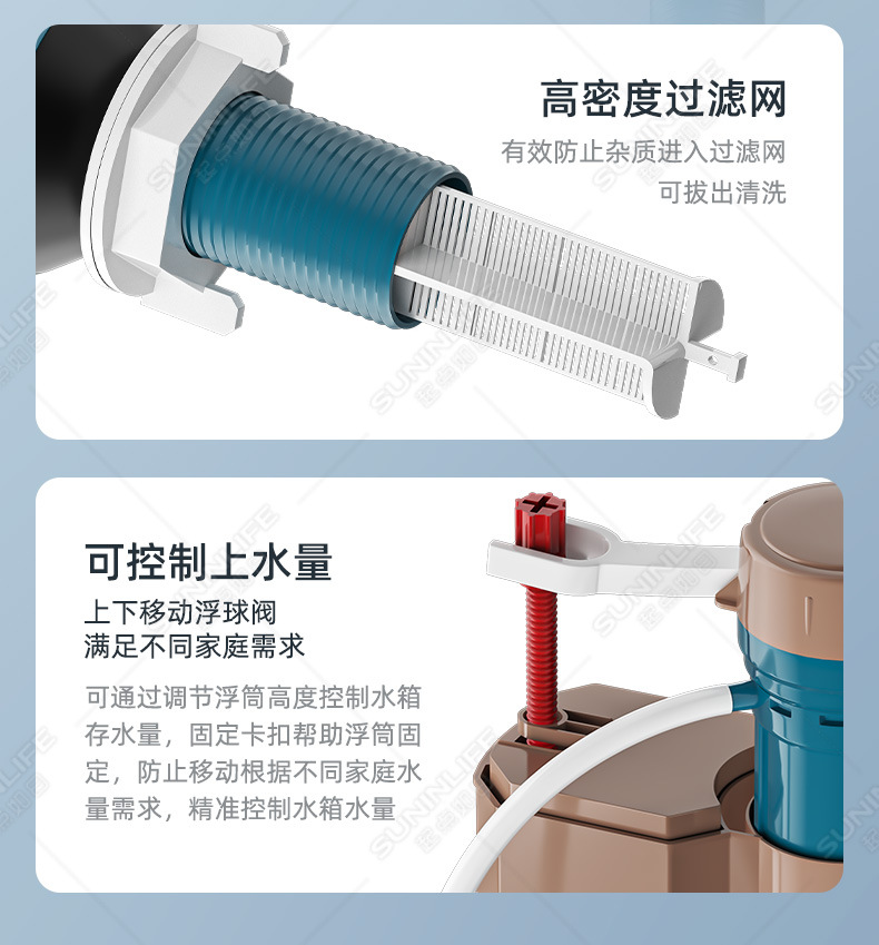 吸塑洁具马桶水箱配件进水阀坐便器排水阀马桶下水连体高压套装详情10