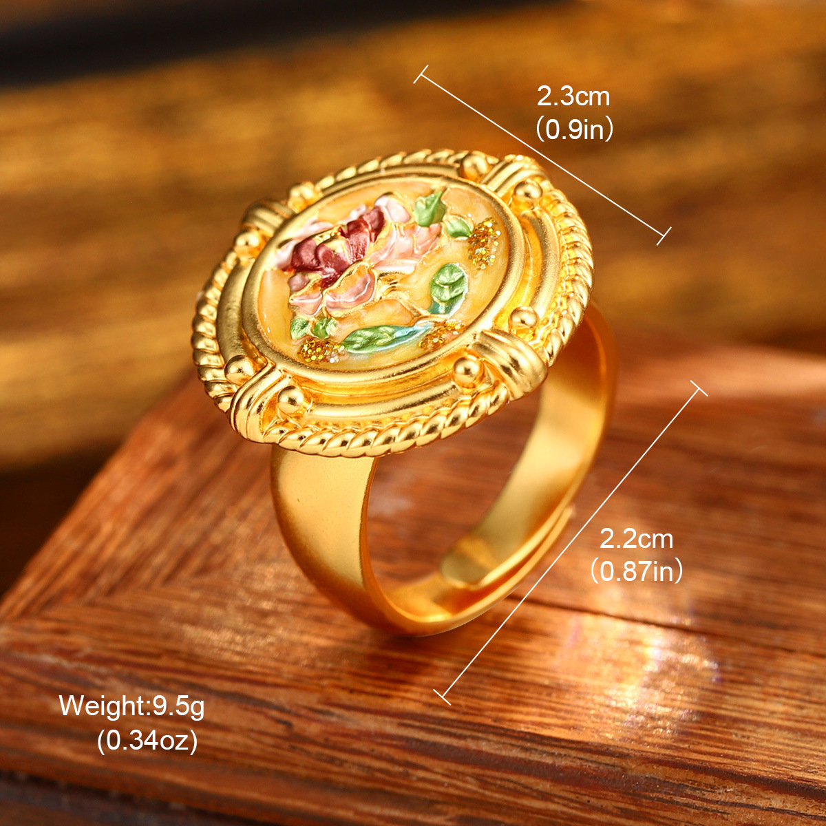 中古vintage饰品油画系列花朵戒指巴洛克天然珍珠手饰夏小众文艺详情49