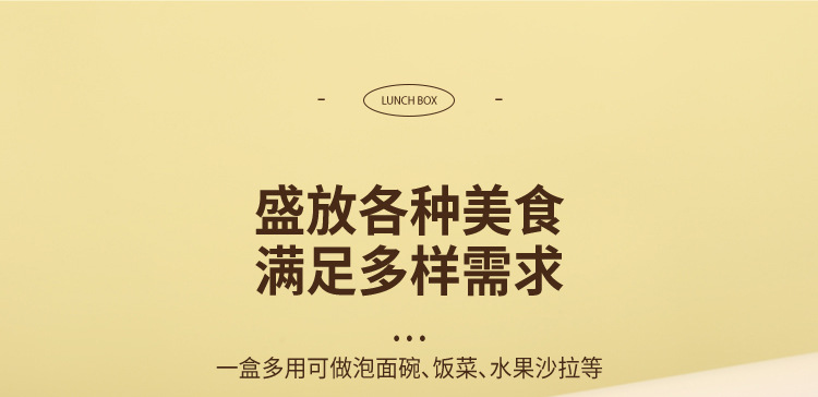 正方形塑料餐盒创意简约饭盒便携密封饭盒学生分隔午餐盒户外便当详情12