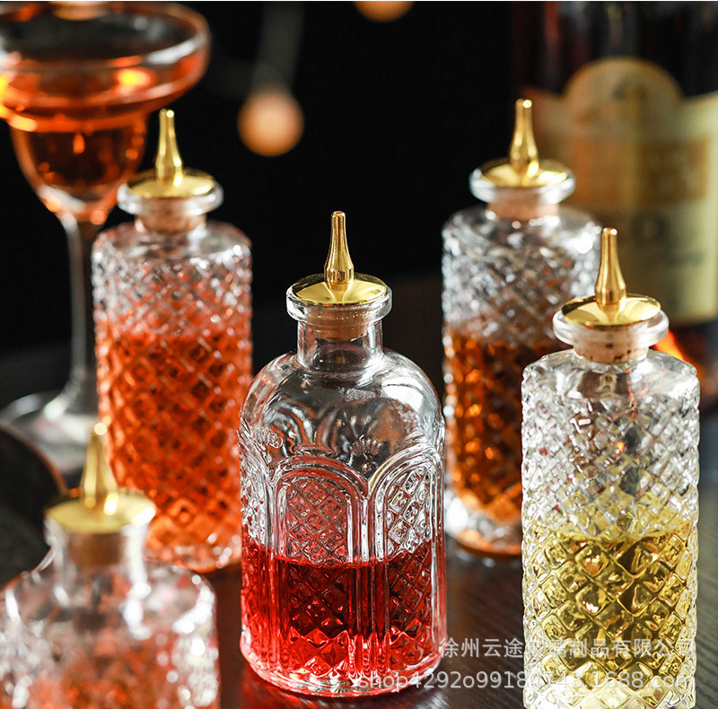 亚马逊日式玻璃小酒瓶分装瓶苦精瓶酒吧调酒工具鸡尾酒滴瓶批发详情11