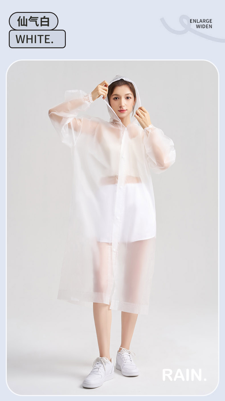 Non-disposable eva raincoat, fashionable outdoor walking portable, extended and thickened raincoat for children and adults pic 17