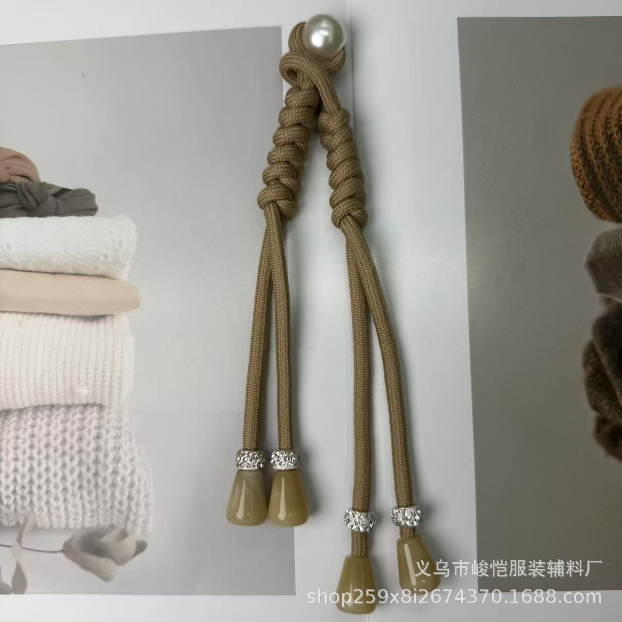 中式盘扣珍珠国风纽扣流苏中国结大衣对扣羽绒毛衣唐装汉服扣子详情4