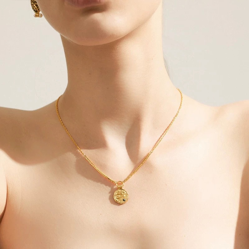 WEN*家联名系列飞鸟金币项链 轻奢小众高级感复古气质燕子锁骨链详情7