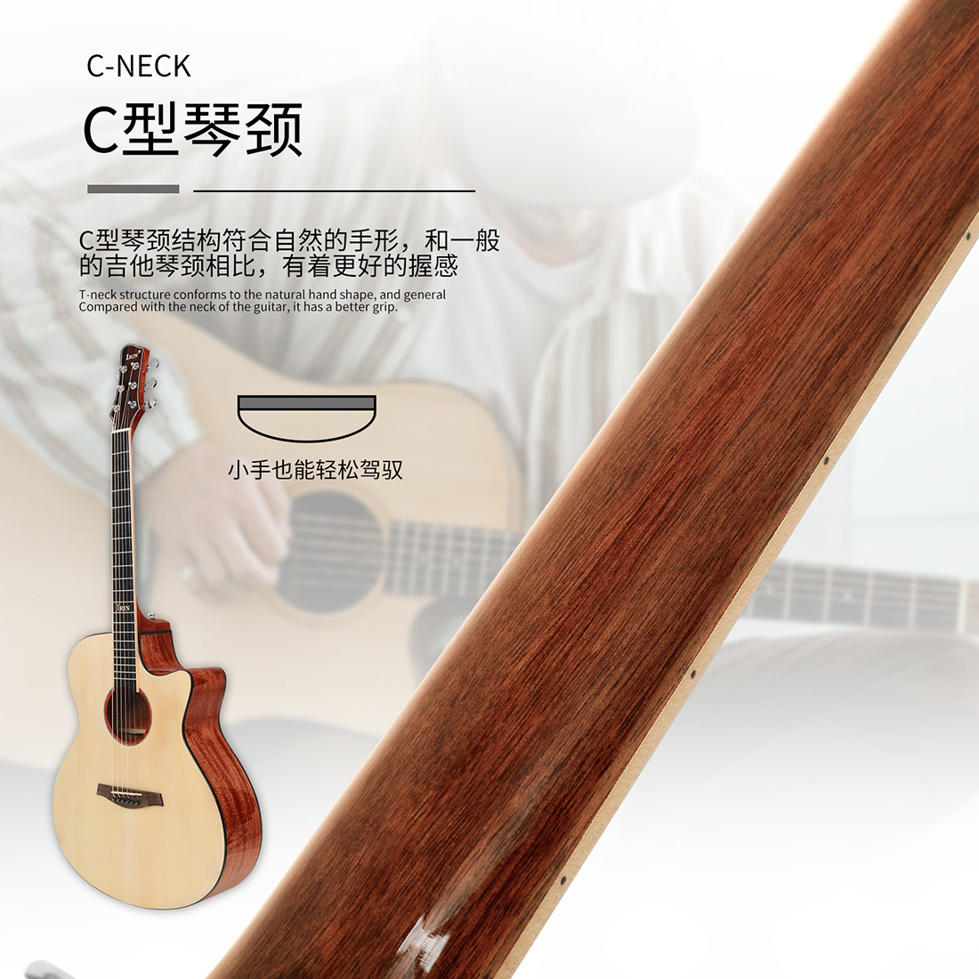 IRIN high-end 40-inch folk guitar with spruce top, mahogany back and side panels, adult acoustic guitar wholesale pic 4