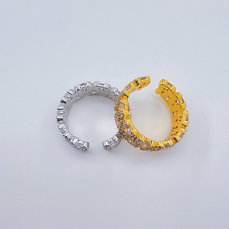 Niche diseño aperturas dedo índice anillo mujer minimalista personalidad anillo micro diamante zirconita martillo influencer en vivo accesorios pic 12