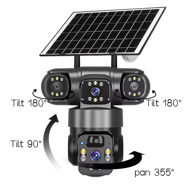 家用监控摄像头 V380Pro三镜头三画面600W像素WiFi家用监控摄像头详情4