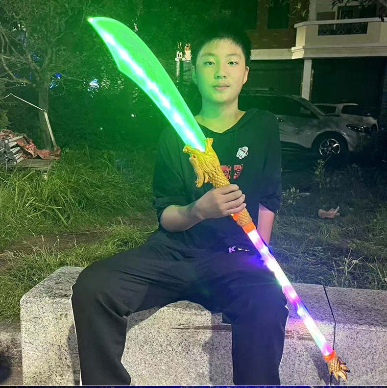 三国兵器青龙关羽赵云男孩玩具大刀道具二合一发光刀剑闪光音乐剑详情18