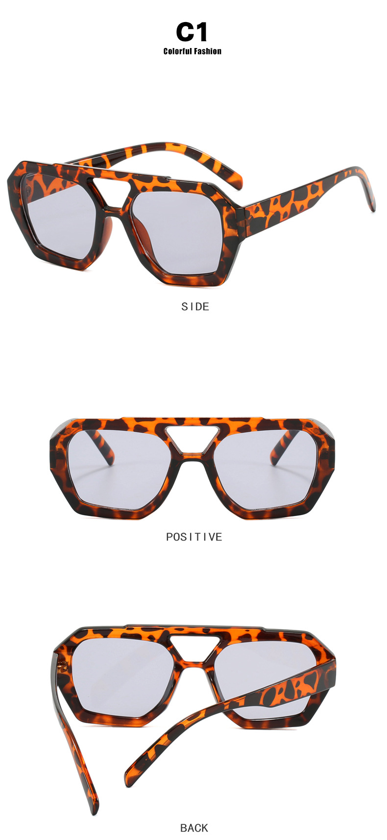Cross-border European and American double-beam irregular sunglasses 2023 new retro and personalized sunglasses, trendy and popular sunglasses pic 8