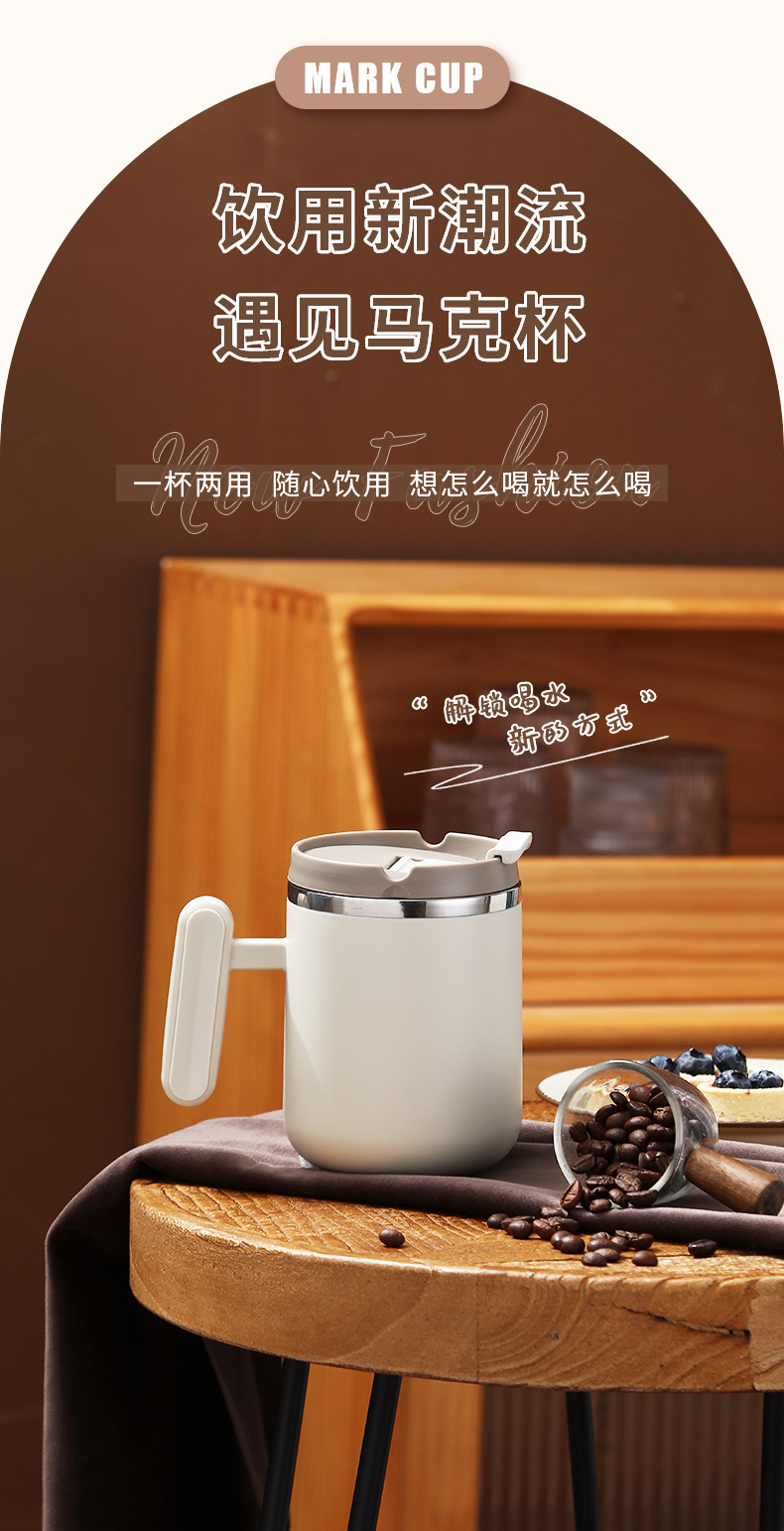 Gift coffee cups, double-layer insulated couple office creative girls, high appearance level 304 stainless steel mugs pic 5