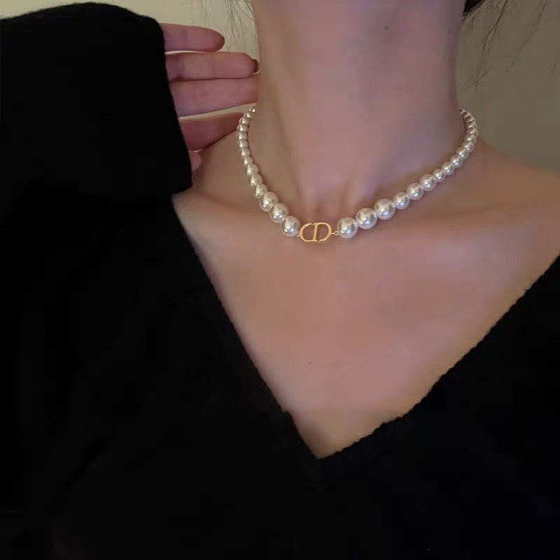 French retro double-layer pearl necklace, a light luxury, niche and high-end accessory for women, fashionable choker neck collarbone chain pic 24