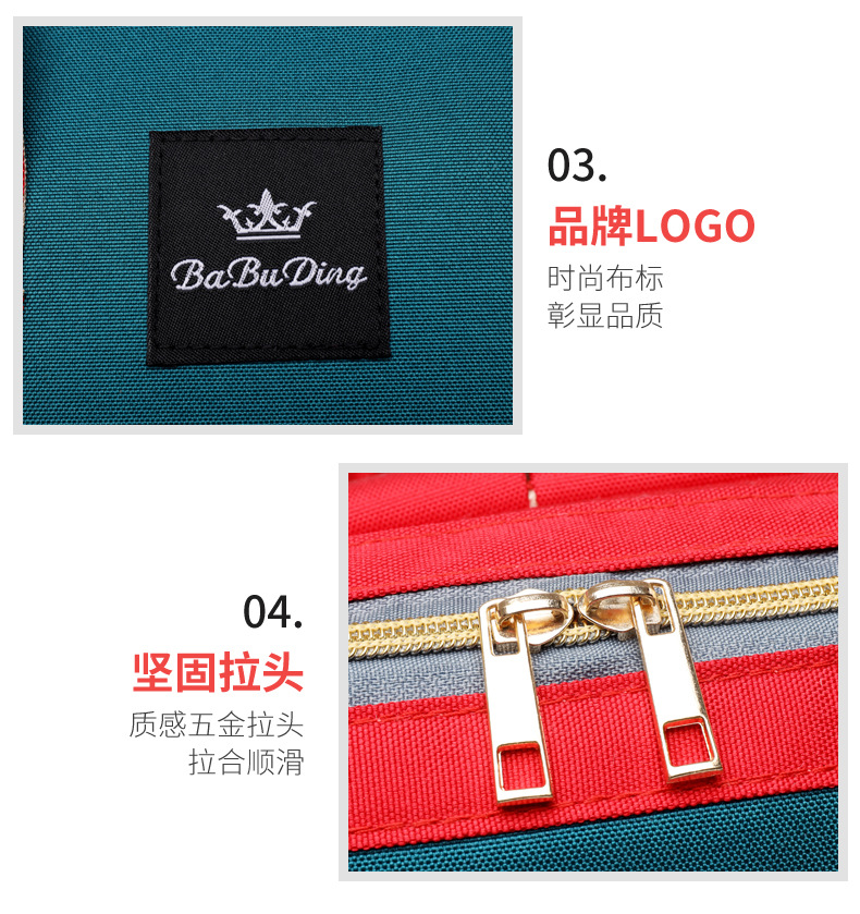 新款妈咪包双肩包大容量撞色原宿风双肩背包休闲旅行单肩手提斜挎详情23