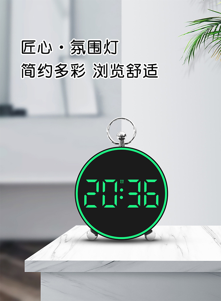 新创意闹钟简约电子钟LED时钟家居床头钟表温度钟表塑料时钟8025详情21