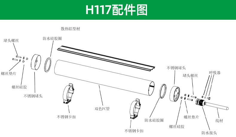 Customized led lamp tubes, high-brightness energy-saving fluorescent lamp brackets, waterproof and anti-corrosion integrated three-proof lamps, round long strip lamps pic 4