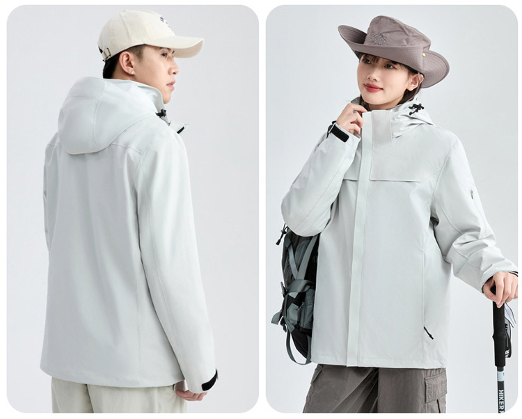 国标压胶户外冲锋衣男女三合一两件套防风防水外套工作服可印LOGO详情28