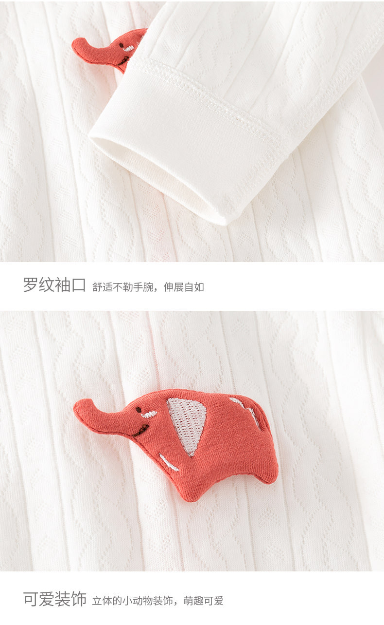 Newborn cotton one-piece dress for boys and girls, constant-temperature pajamas for all four seasons, jacquard tie cartoon wardrobe for newborns pic 5