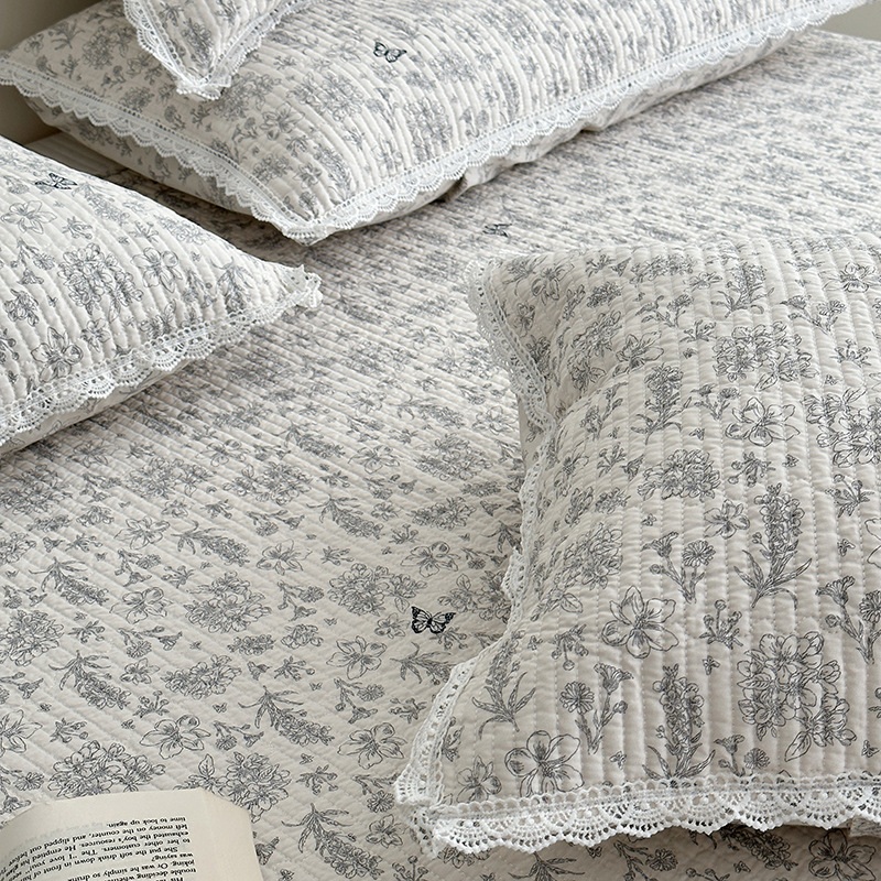 Lisa series, a three-piece set of all-cotton high-temperature sand-washed cotton bed cover, is skin-friendly, breathable and suitable for all seasons pic 29