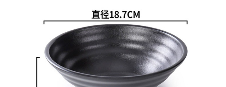 Melamine hot pot large bowl, imitation porcelain black bell mouth bowl, special bowl for Japanese noodle shops and restaurants, rice noodle soup with snails, bamboo hat pic 26