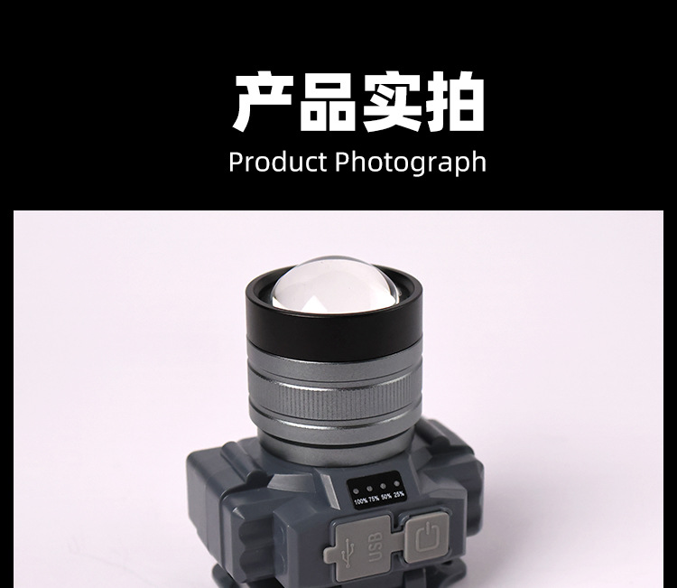 Cross-border bestseller headlamp USB charging emergency head-mounted outdoor lighting 300W strong light ultra-long battery life bright mine lamp pic 7