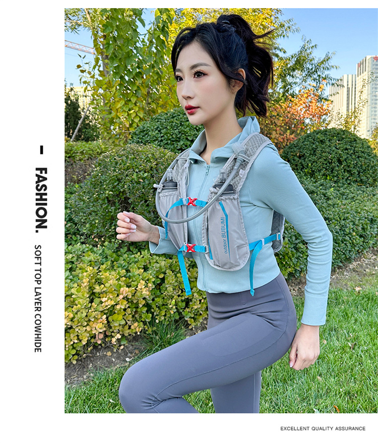 新款多功能尼龙跑步背包安全反光运动背包水袋背包骑行包详情14