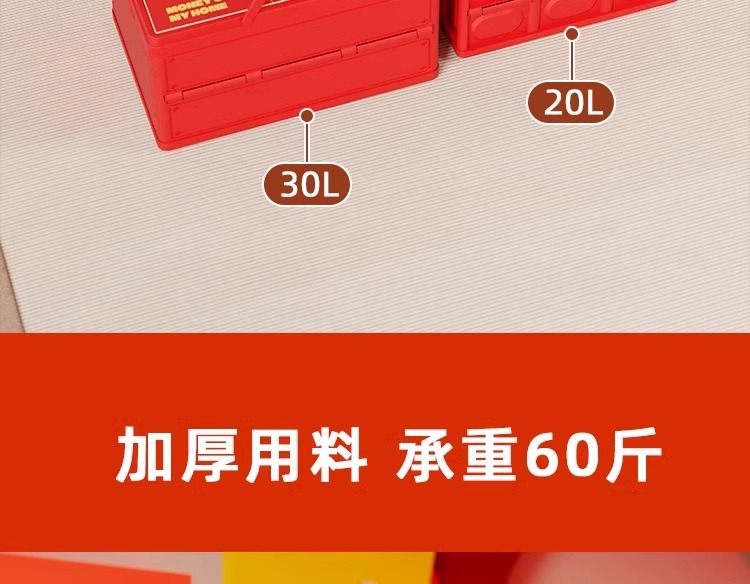 新年收纳箱新春创意卡通家用大号整理箱子车载衣物玩具零食储物盒详情20