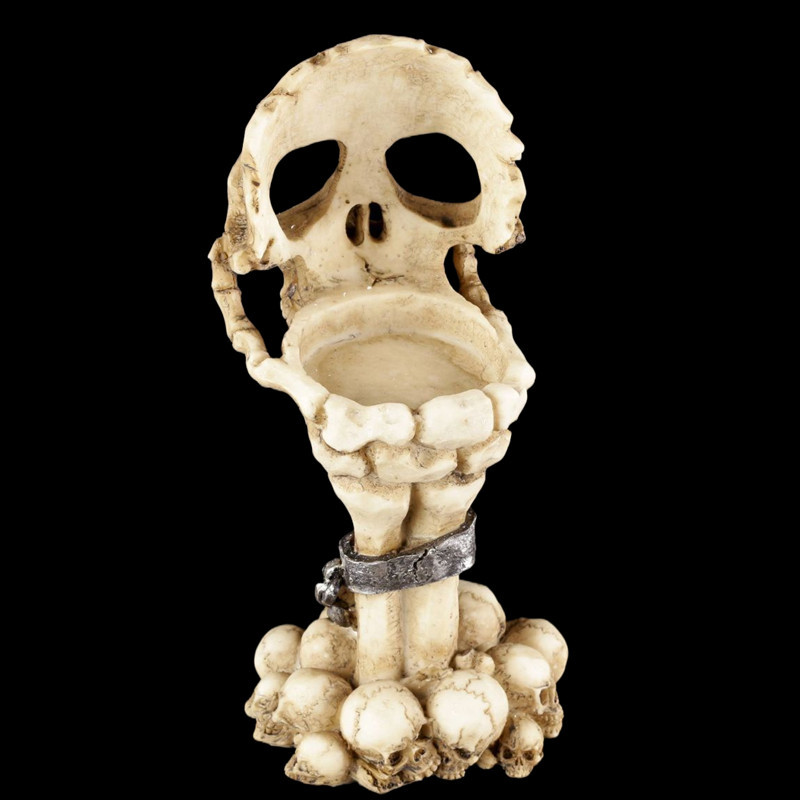 Cross-border best-selling Halloween skeleton candlestick creative Ghost head scented candle vessel, personalized atmosphere decorative item pic 12