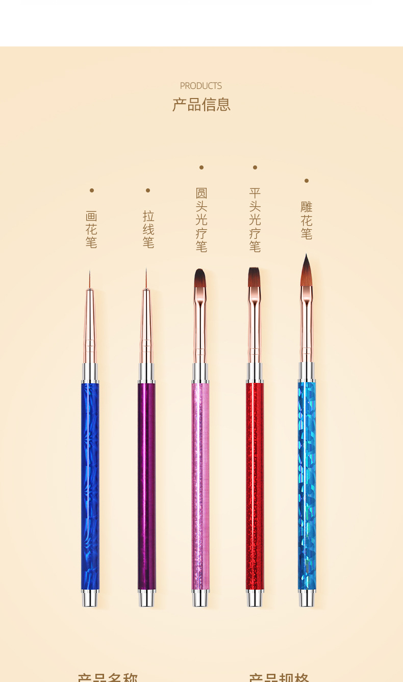 多功能晕染渐变美甲笔双头初学者彩妆工具戳花美甲刷美容护肤详情6