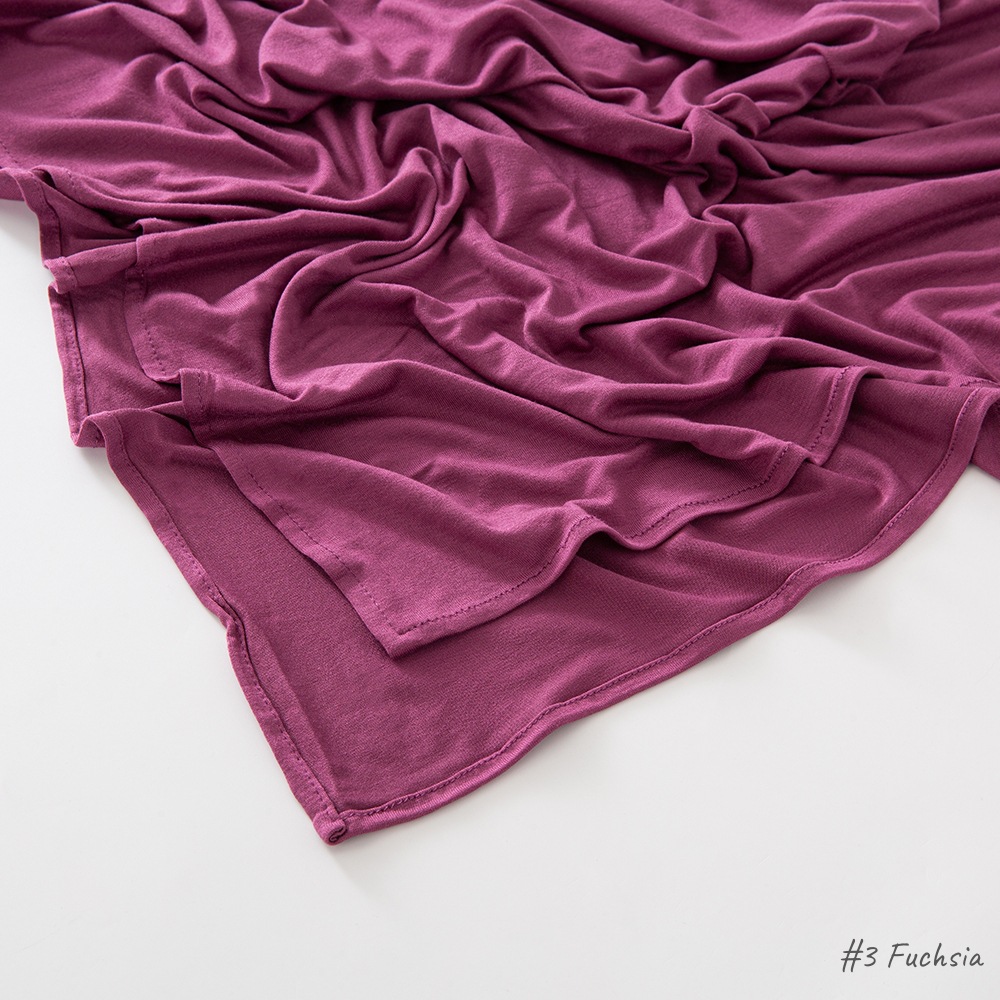 High-quality solid color modal rolled-up mercerized cotton scarves, shawls and headscarves for cross-border Middle East Jerseyscarf pic 24