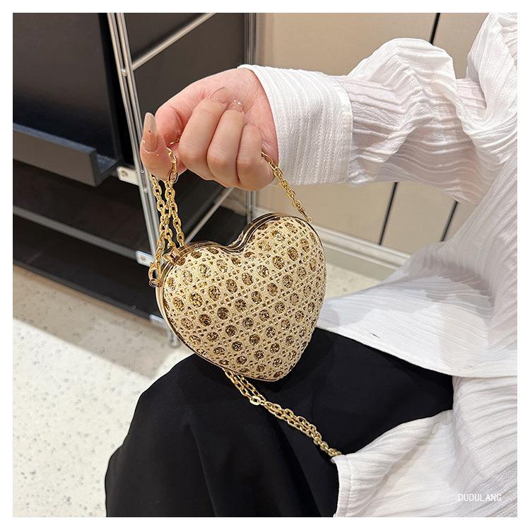 跨境包包女2024夏季新款晚宴包欧美时尚洋气单肩包亮片爱心包详情21