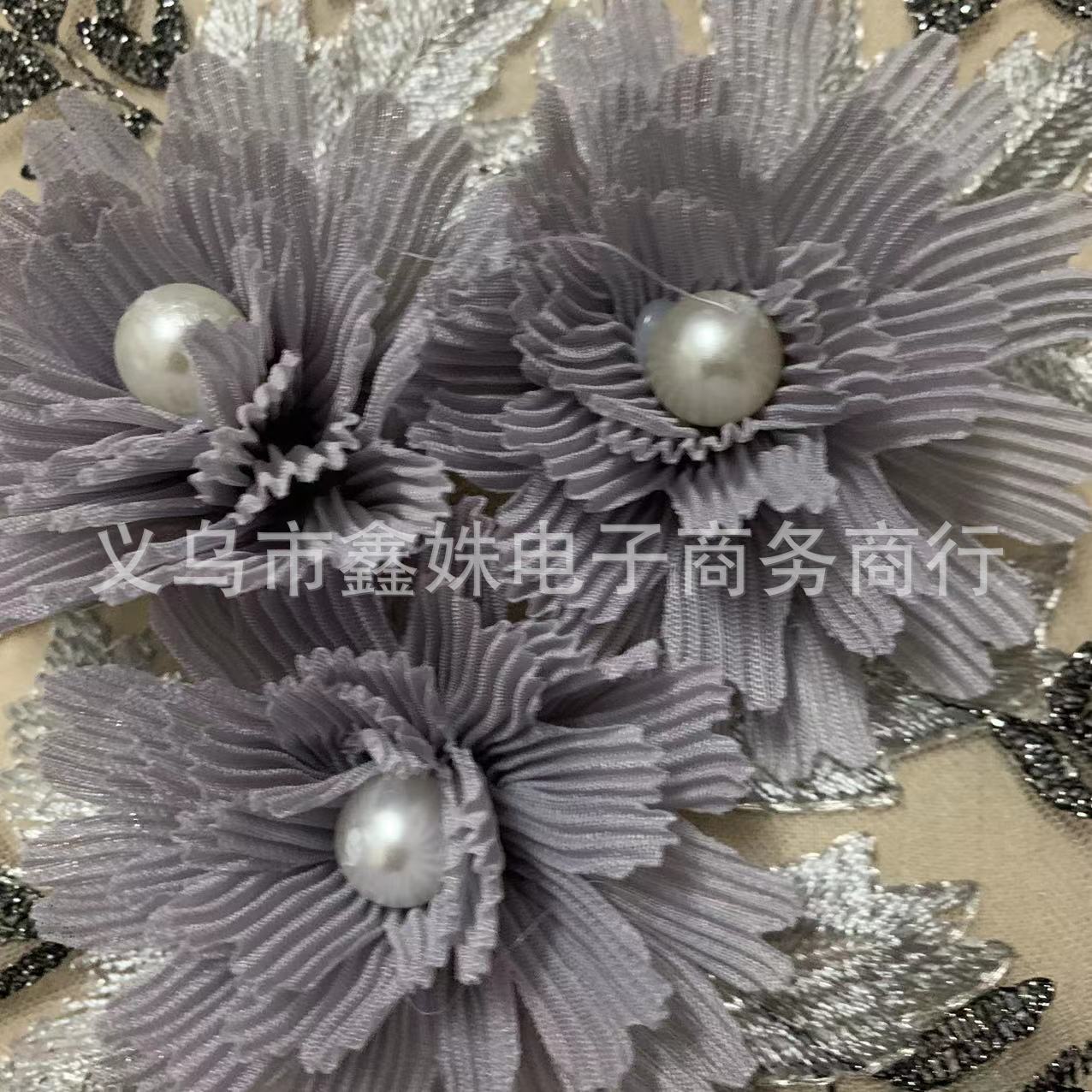 Wholesale of three-dimensional rose embroidered lace collar imitation pearl DIY floral lace trim dress accessories pic 2