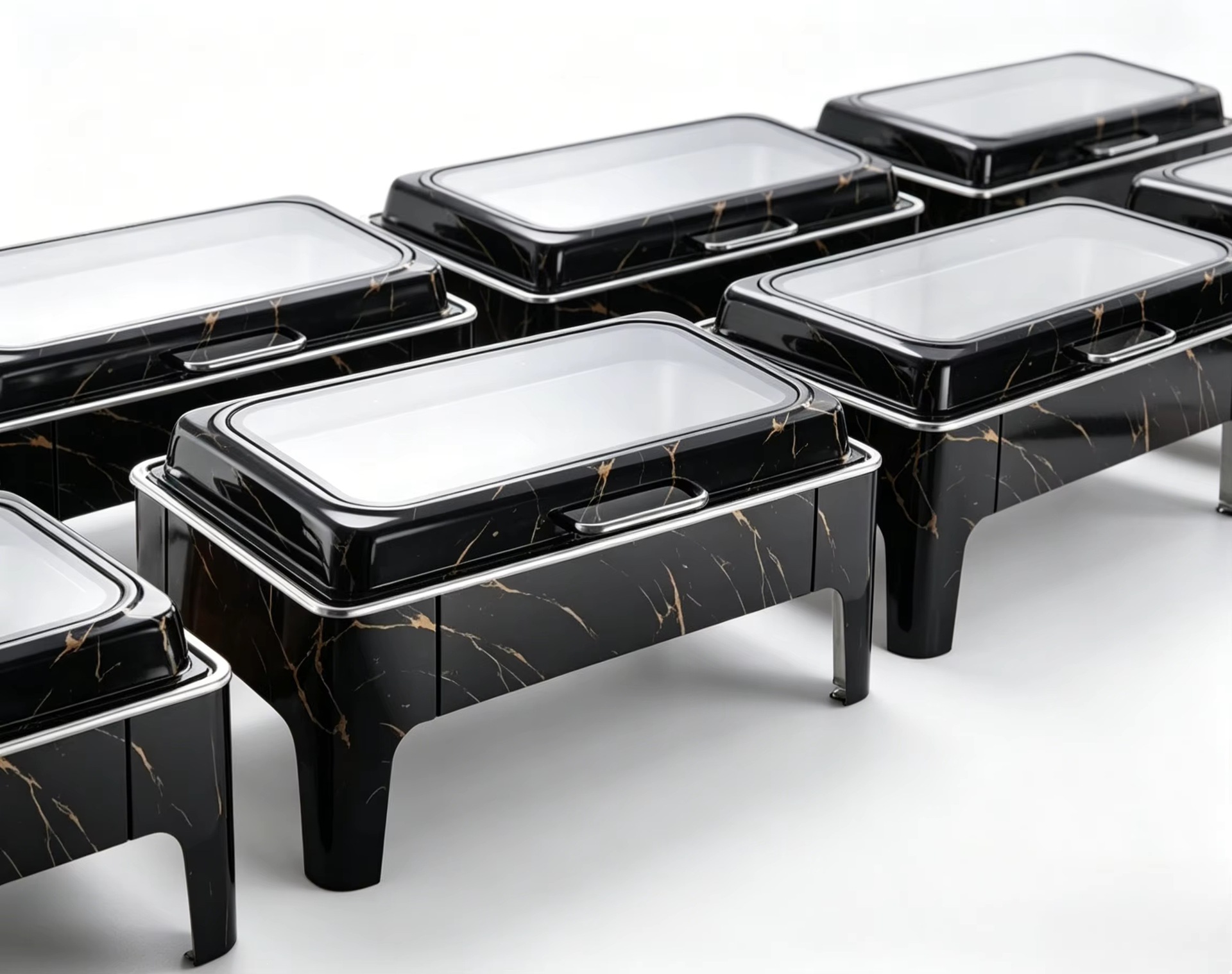 New stainless steel restaurant, hotel and wedding hydraulic marble insulated pot 9L fuel-heated food insulated pic 2