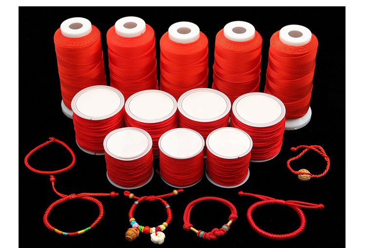 亚马逊红绳手链编织绳 手工DIY手绳材料戒指中国结玉线红线绳批发详情2