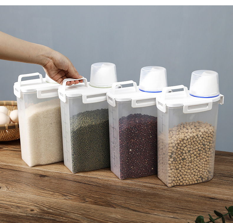 Five-grain storage box, household moisture-proof and insect-proof rice bucket, flour storage jar, sealed jar, kitchen wonder, multi-grain jar pic 15