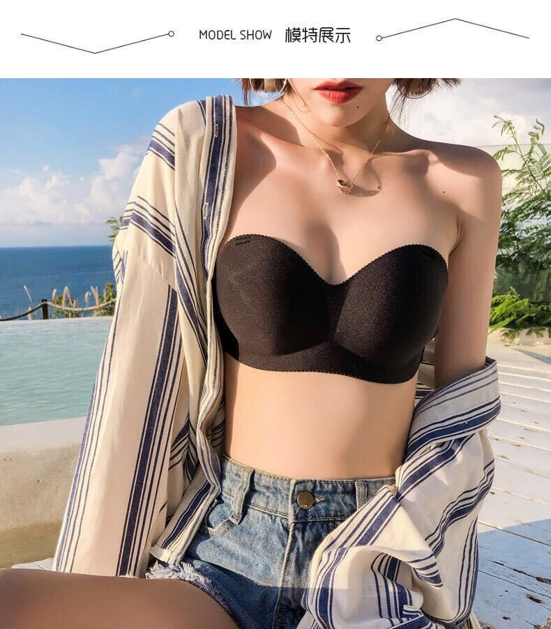 Strapless lingerie for women, a breathable summer thin, strapless, invisible, frameless bra cover that wraps around the chest and exposes the back pic 7