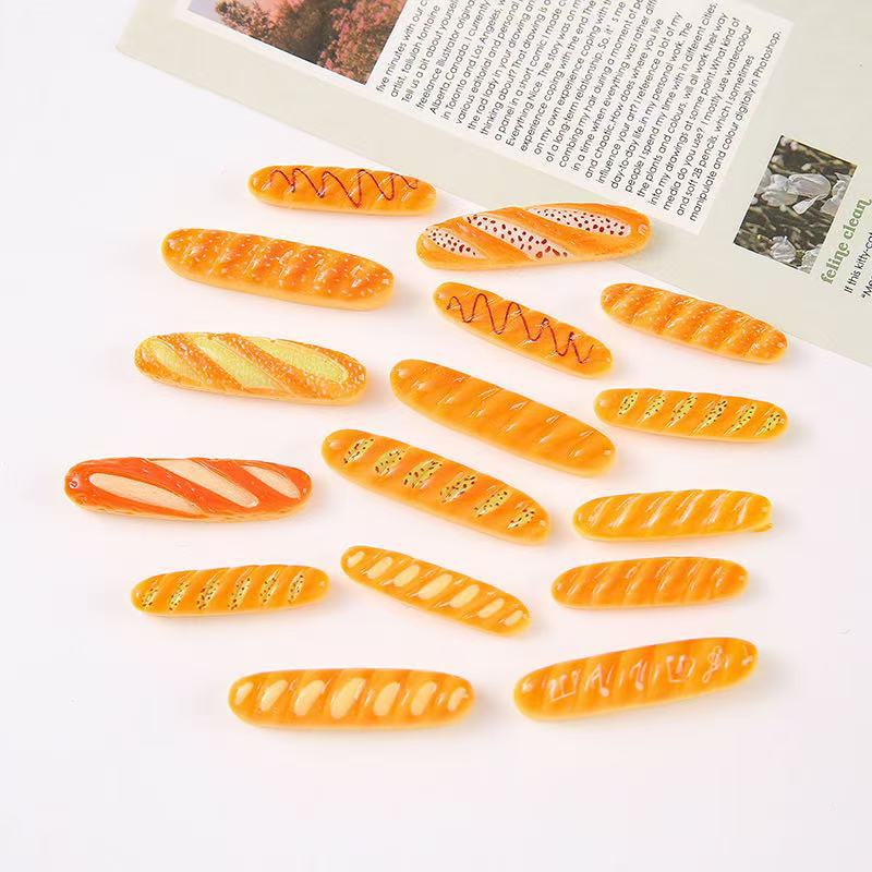 Simulation food play, baguette sticks, resin accessories, cream glue, diy hair clips, phone cases, fridge magnets, croaker buckles pic 2