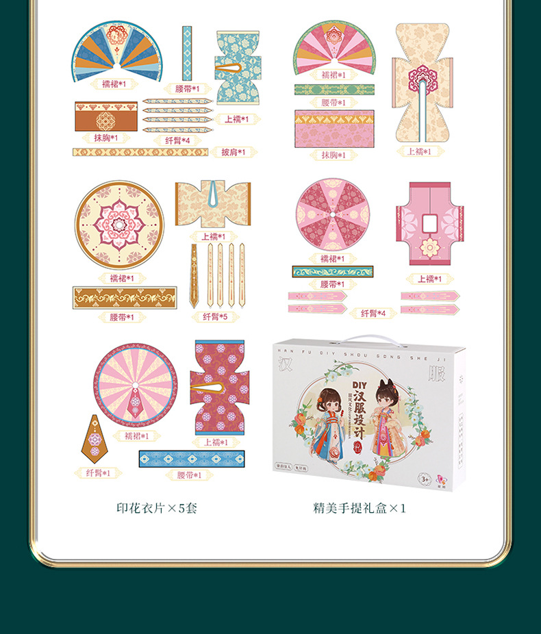 Hanfu Little clothing designer Children diy handmade cutting and making material kits boys and girls play house toys pic 15