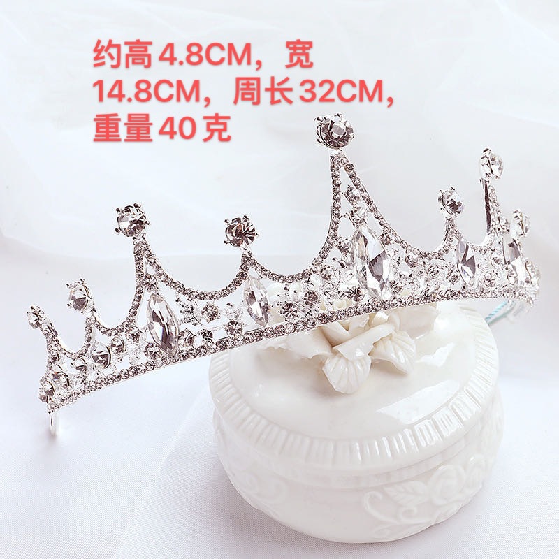 Nuevo estilo venta directa de fábrica tiara para niños tiara para niñas aros de pelo de cristal espectáculo de cumpleaños para niños accesorios de boda pic 3