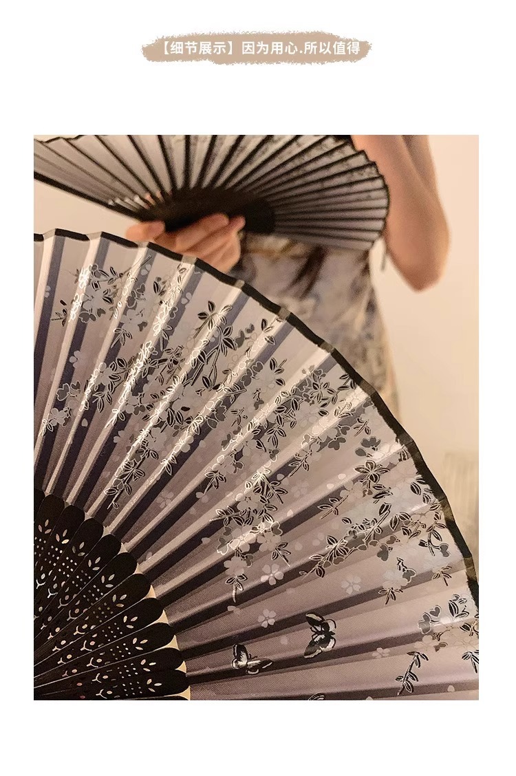 古风小扇子折扇中国风新中式旗袍舞蹈扇夏天古装便携折叠流苏竹扇详情6