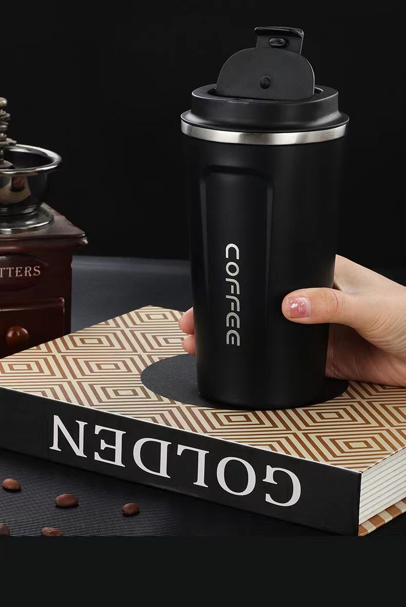 跨境简约不锈钢车载咖啡杯商务便携真空随行杯办公直饮保温杯现货详情6