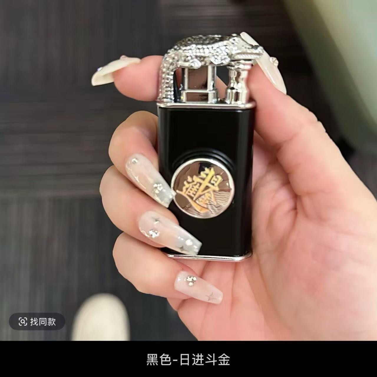 新款鳄鱼旋转打火机创意个性解压充气双火转换高颜值男友礼物陀螺详情7