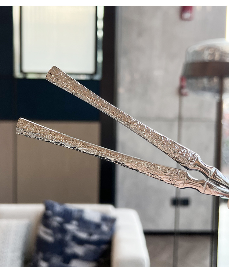 欧式轻奢小蛮腰 304不锈钢锤纹刀勺叉家用餐厅餐匙牛排意面三件套详情8