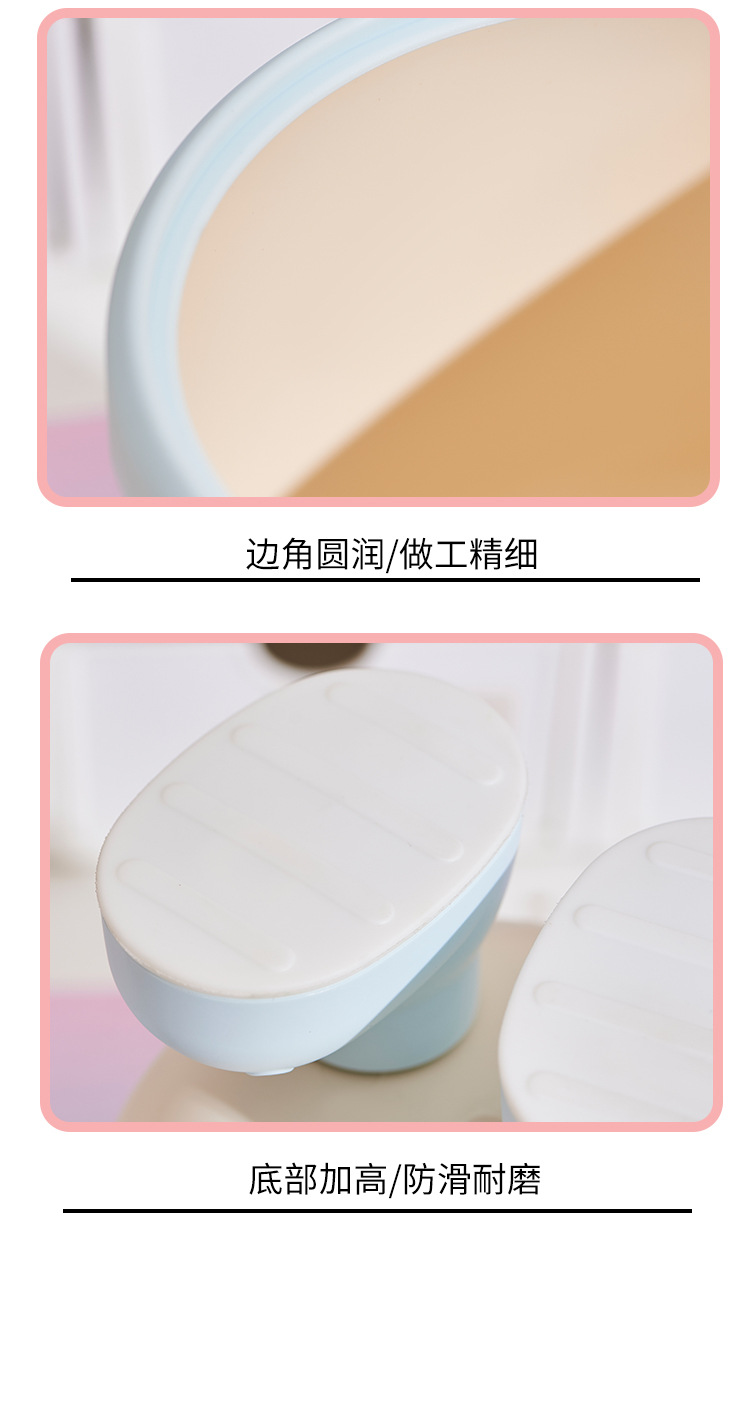 可爱小脚丫迷你桌面垃圾桶家用宿舍办公桌带盖纸篓收纳桶文具收纳详情9